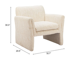 Dobra Oatmeal Beige Accent Chair - Ornate Home