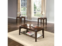 Docila Walnut Coffee/End Table Set (3Pc Pk) - Ornate Home