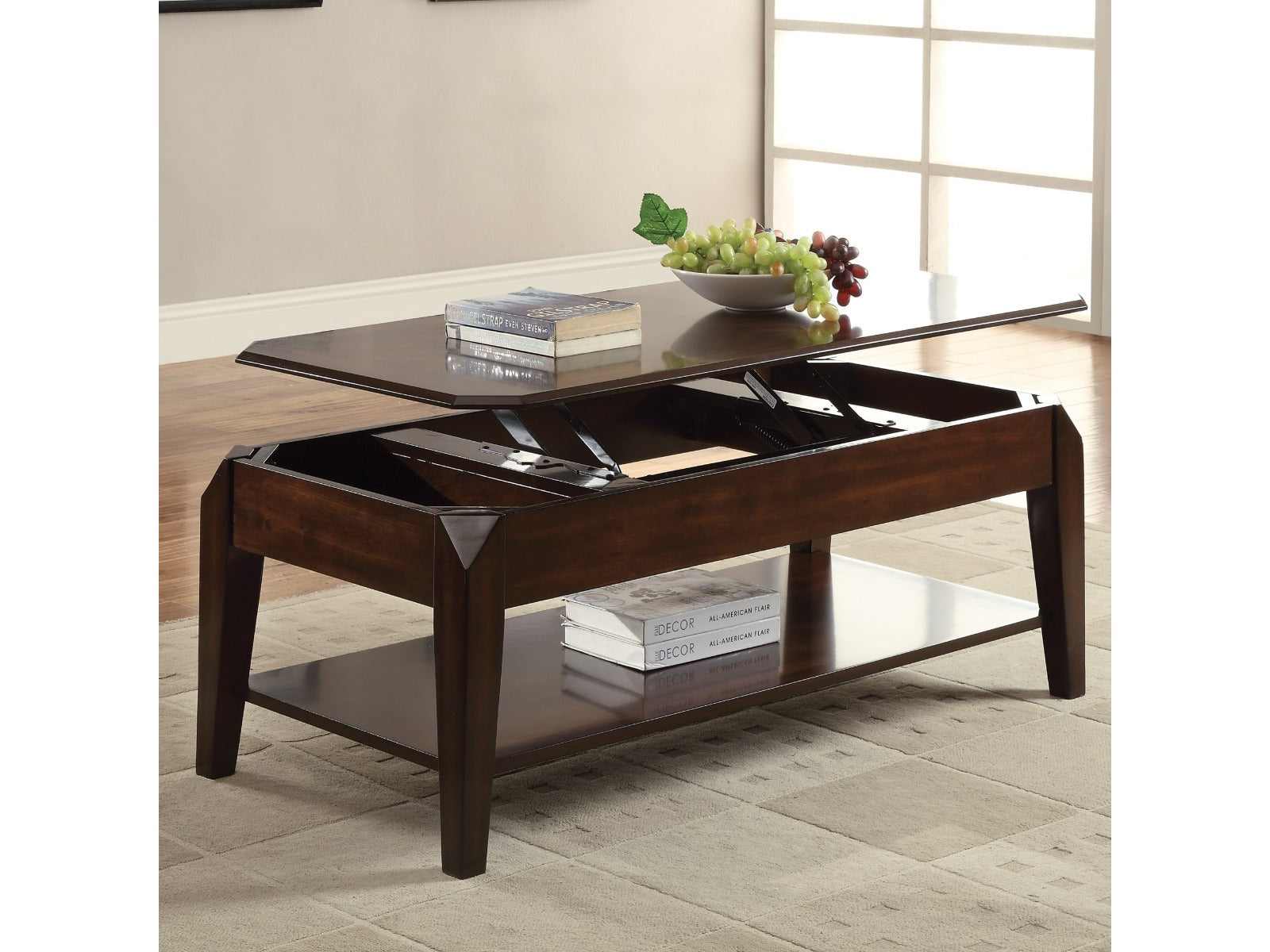 Docila Walnut Coffee Table - Ornate Home