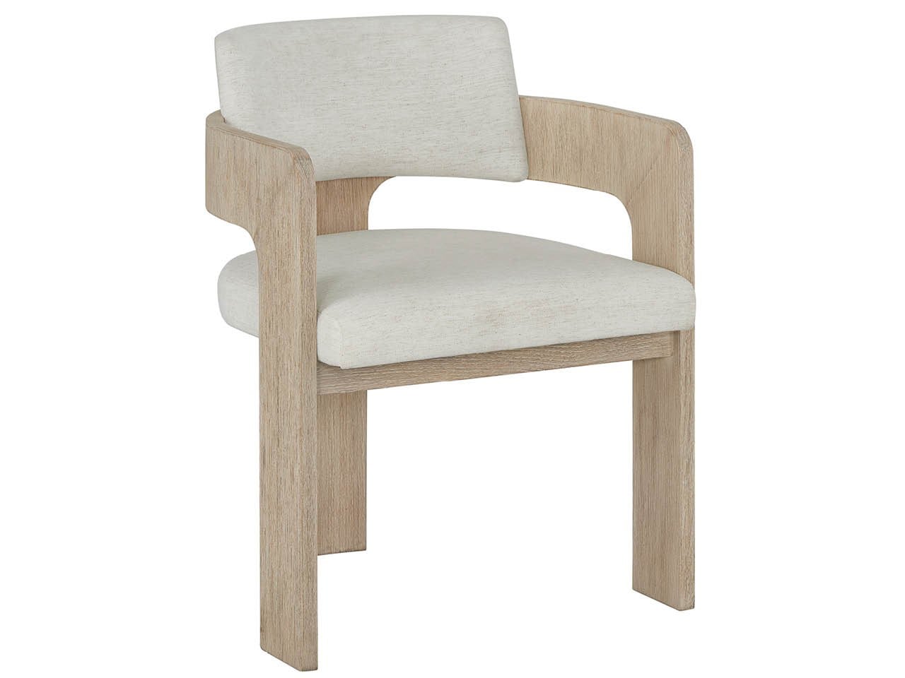 Dockside Crypton Nomad Snow/Natural Oak Arm Chair - Ornate Home
