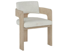 Dockside Crypton Nomad Snow/Natural Oak Arm Chair - Ornate Home