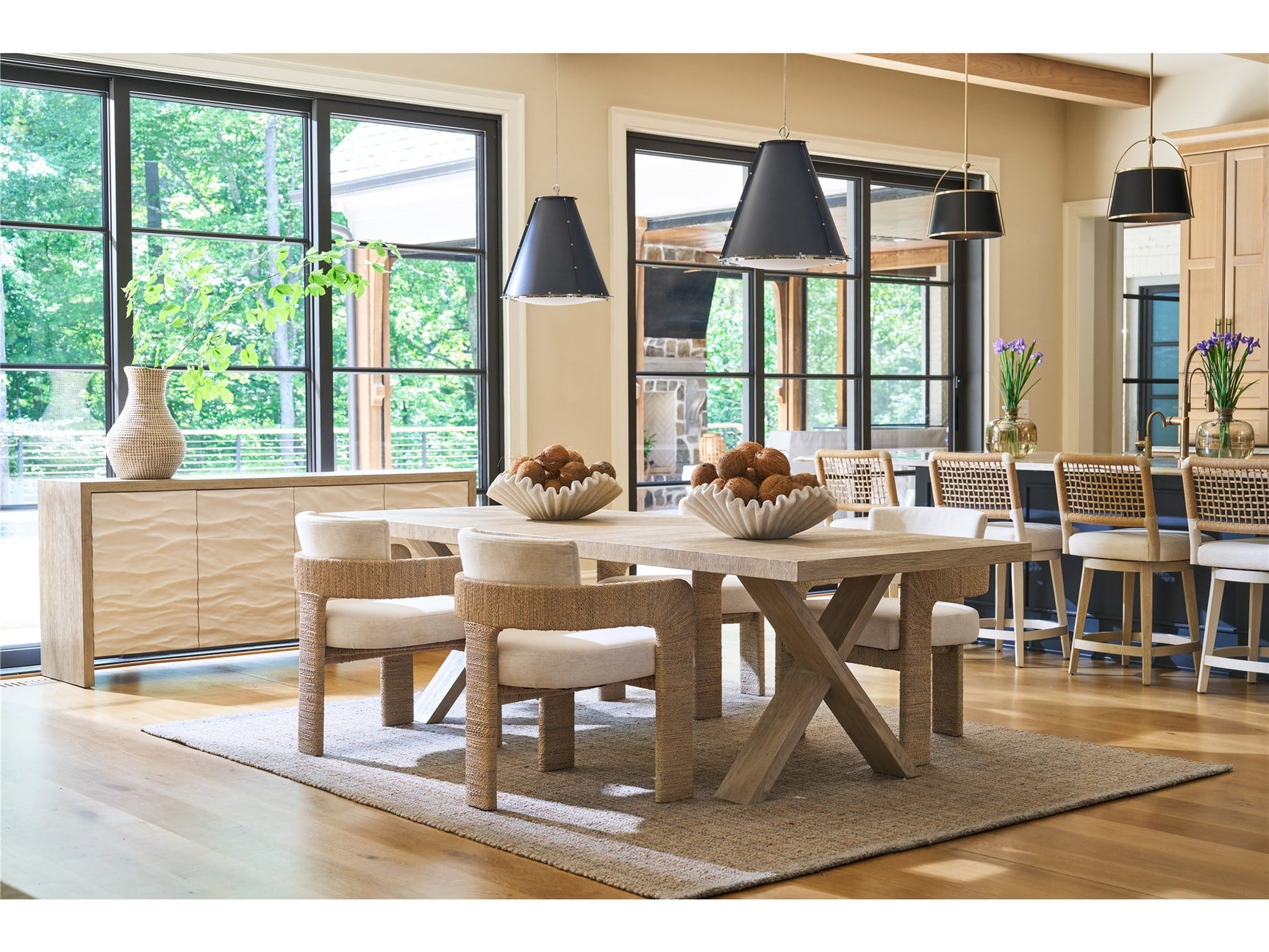 Dockside Natural Oak 86" Dining Table - Ornate Home