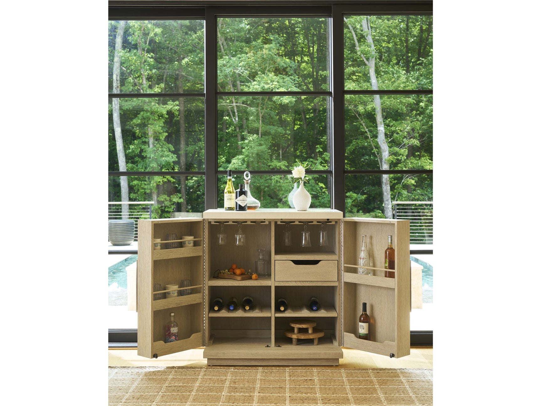 Dockside Natural Oak Bar Cabinet - Ornate Home