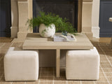 Dockside Natural Oak/Nomad Snow Cocktail Table w/ Ottomans - Ornate Home