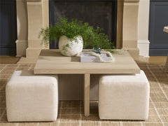 Dockside Natural Oak/Nomad Snow Cocktail Table w/ Ottomans - Ornate Home