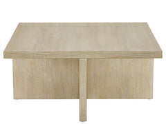 Dockside Natural Oak/Nomad Snow Cocktail Table w/ Ottomans - Ornate Home