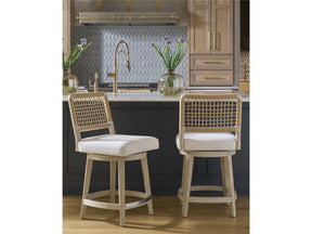 Dockside White Pine/Crypton Nomad Snow Swivel Counter Stool - Ornate Home