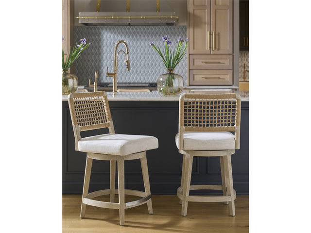Dockside White Pine/Crypton Nomad Snow Swivel Counter Stool - Ornate Home