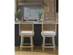 Dockside White Pine/Crypton Nomad Snow Swivel Counter Stool - Ornate Home