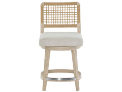 Dockside White Pine/Crypton Nomad Snow Swivel Counter Stool - Ornate Home