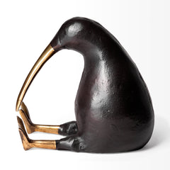 Dodo Black Kiwi Cast Aluminum Mauritian Bird Sculpture - Ornate Home