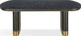 Doheny Black/Brass Wood and Metal Oval Dining Table - Ornate Home