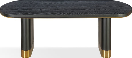 Doheny Black/Brass Wood and Metal Oval Dining Table - Ornate Home