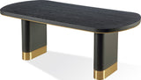 Doheny Black/Brass Wood and Metal Oval Dining Table - Ornate Home