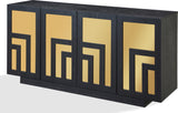 Doheny Black/Brass Wood and Metal Two Door Sideboard - Ornate Home
