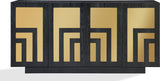 Doheny Black/Brass Wood and Metal Two Door Sideboard - Ornate Home