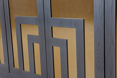 Doheny Black/Brass Wood and Metal Two Door Sideboard - Ornate Home