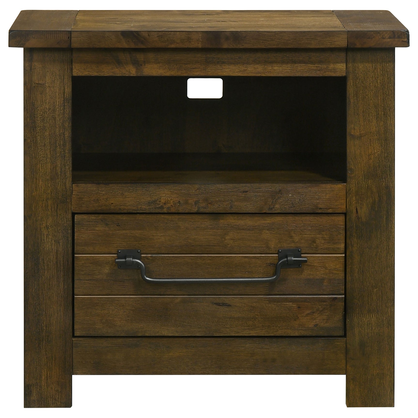 Doherty Rustic Brown 1-drawer Nightstand Bedside Table - Ornate Home