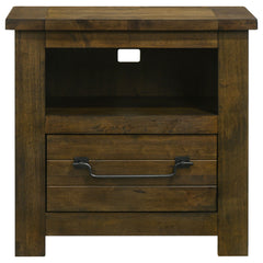Doherty Rustic Brown 1-drawer Nightstand Bedside Table - Ornate Home