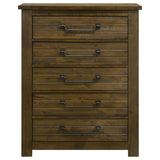 Doherty Rustic Brown 5-drawer Chest Of Drawers - Ornate Home