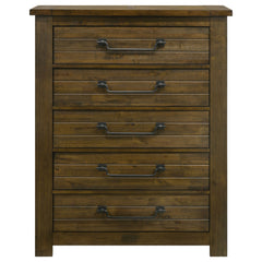 Doherty Rustic Brown 5-drawer Chest Of Drawers - Ornate Home