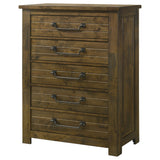 Doherty Rustic Brown 5-drawer Chest Of Drawers - Ornate Home