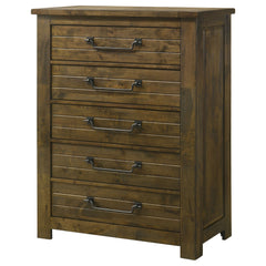 Doherty Rustic Brown 5-drawer Chest Of Drawers - Ornate Home