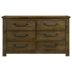 Doherty Rustic Brown 6-drawer Bedroom Dresser - Ornate Home