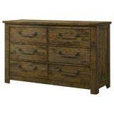Doherty Rustic Brown 6-drawer Bedroom Dresser - Ornate Home