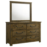 Doherty Rustic Brown 6-drawer Dresser With Mirror - Ornate Home