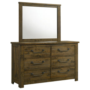 Doherty Rustic Brown 6-drawer Dresser With Mirror - Ornate Home