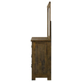 Doherty Rustic Brown 6-drawer Dresser With Mirror - Ornate Home