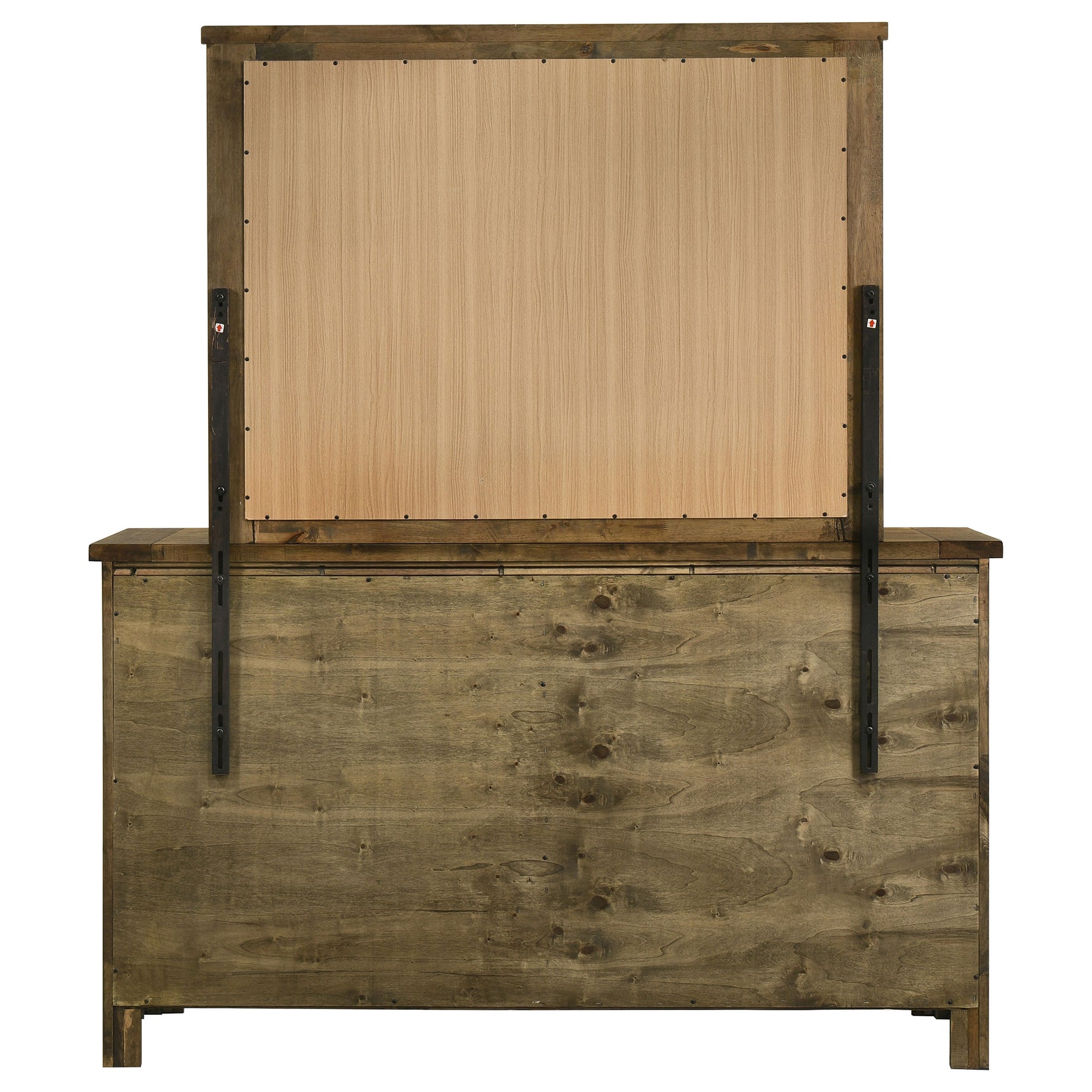 Doherty Rustic Brown 6-drawer Dresser With Mirror - Ornate Home