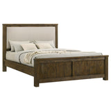 Doherty Rustic Brown California King Linen Panel Bed - Ornate Home