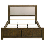 Doherty Rustic Brown California King Linen Panel Bed - Ornate Home