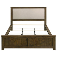 Doherty Rustic Brown California King Linen Panel Bed - Ornate Home