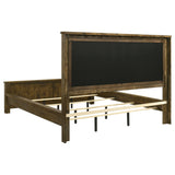 Doherty Rustic Brown California King Linen Panel Bed - Ornate Home