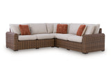 Dolan Creek Beige/Brown 3-Piece Outdoor Sectional - Ornate Home