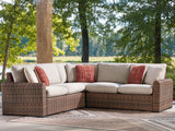Dolan Creek Beige/Brown 3-Piece Outdoor Sectional - Ornate Home