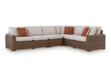 Dolan Creek Beige/Brown 4-Piece Outdoor Sectional - Ornate Home