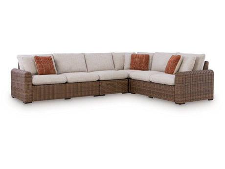 Dolan Creek Beige/Brown 4-Piece Outdoor Sectional - Ornate Home