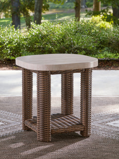 Dolan Creek Beige/Brown Square End Table - Ornate Home