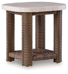 Dolan Creek Beige/Brown Square End Table - Ornate Home