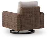 Dolan Creek Gray/Brown Swivel Lounge w/ Cushion - Ornate Home