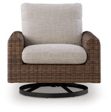 Dolan Creek Gray/Brown Swivel Lounge w/ Cushion - Ornate Home