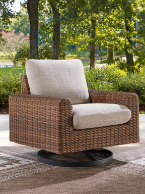 Dolan Creek Gray/Brown Swivel Lounge w/ Cushion - Ornate Home