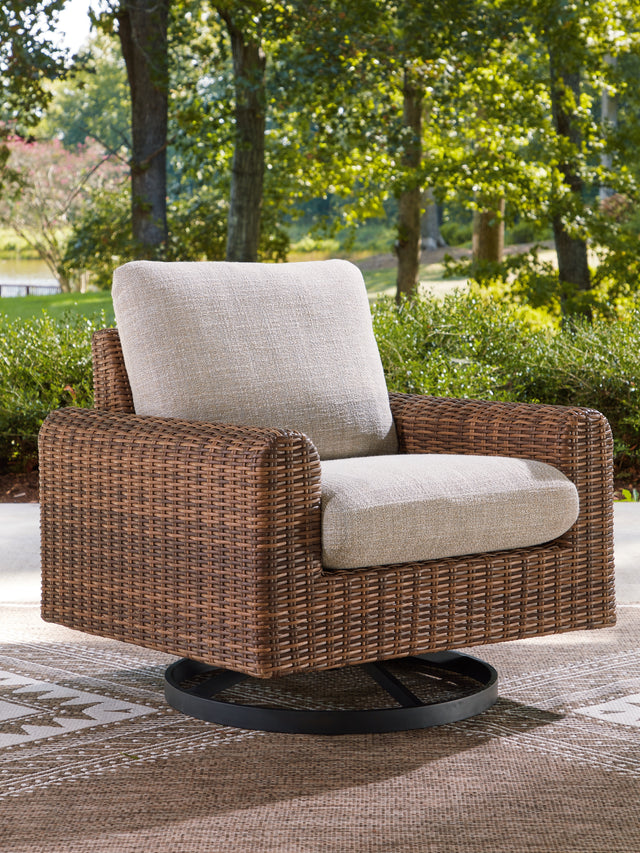 Dolan Creek Gray/Brown Swivel Lounge w/ Cushion - Ornate Home