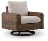 Dolan Creek Gray/Brown Swivel Lounge w/ Cushion - Ornate Home