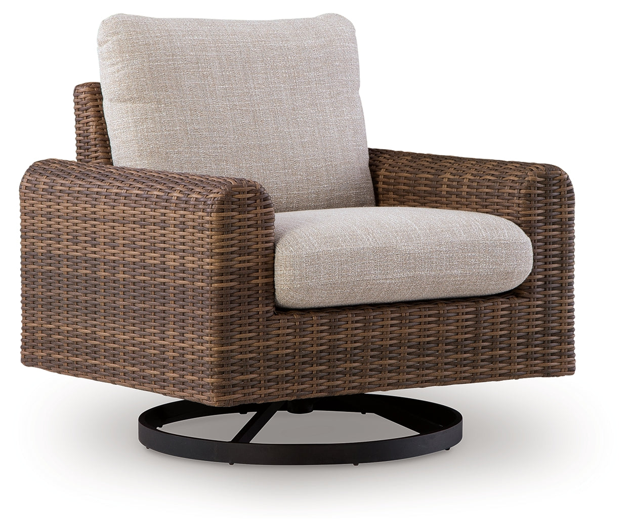 Dolan Creek Gray/Brown Swivel Lounge w/ Cushion - Ornate Home