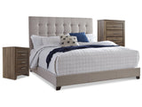 Dolante Beige Queen Upholstered Bedroom Set with Chest of Drawers and Nightstand - Ornate Home